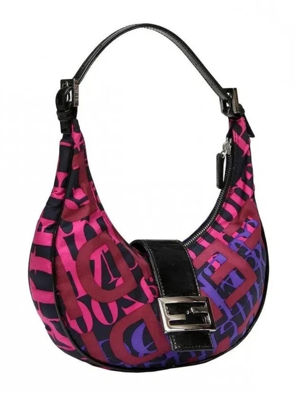 2000 FENDI Typography Croissant Bag